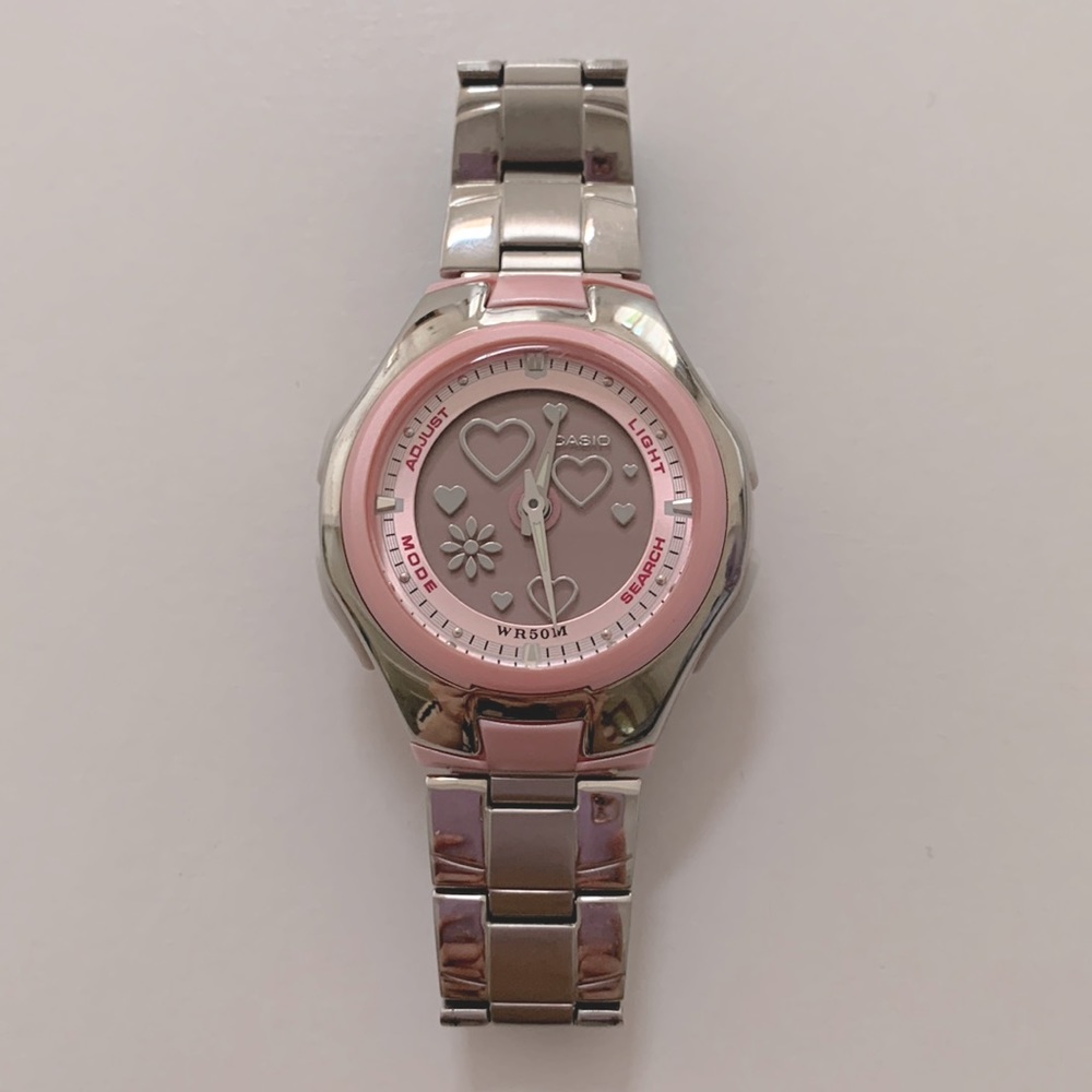 Casio LCF10D-4A Ladies Analog Digital Stainless Steel Pop Tone Watch